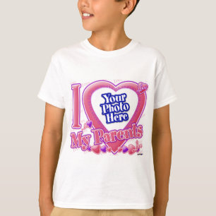 Ich Liebe meine Eltern rosa/lila - Foto T-Shirt