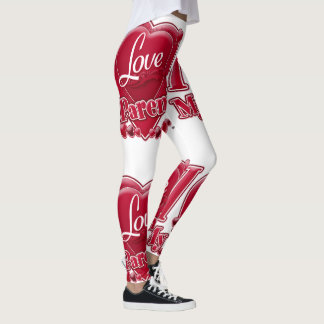 Ich Liebe meine Eltern rotes Herz Leggings