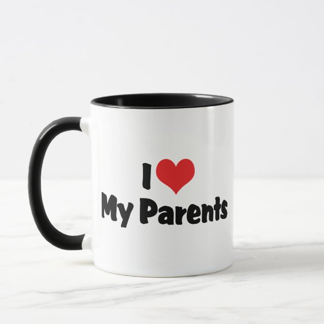 Ich Liebe meine Eltern Tasse (Links)