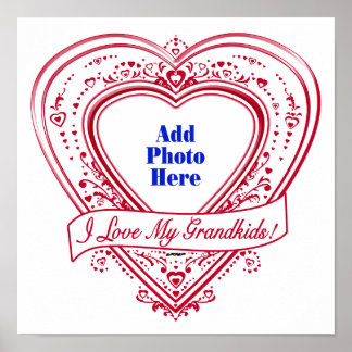 Ich Liebe meine Enkelkinder! Foto Red Hearts Poster