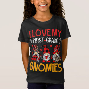Ich Liebe meine ersten Grade Gnomies Funny Valenti T-Shirt