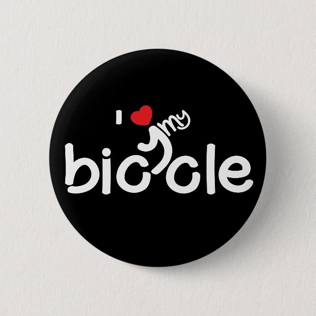 Ich Liebe meine Fahrradtypografie Button (Vorderseite)