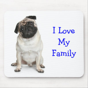 Ich Liebe meine Familie Mops Mousepad