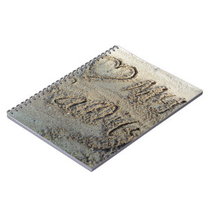 Ich liebe meine Familie, Sand schreibt Strand Lieb Notizblock