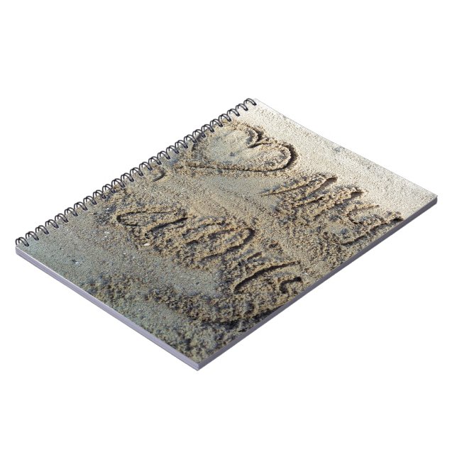 Ich liebe meine Familie, Sand schreibt Strand Lieb Notizblock (Linke Seite)