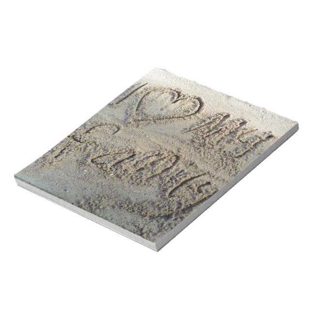 Ich liebe meine Familie, Sand schreibt Strand Lieb Notizblock (Rotiert)