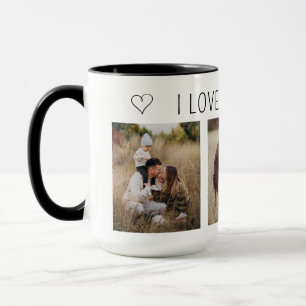 Ich liebe meine Familienfoto-Collage Tasse