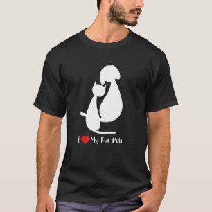 Ich liebe meine Fellkinder Hundemama Hund- und Kat T-Shirt