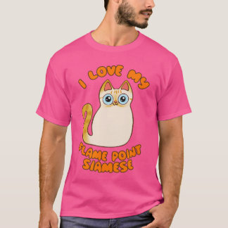 Ich liebe meine Flame Point Siamese Katze Süße Car T-Shirt