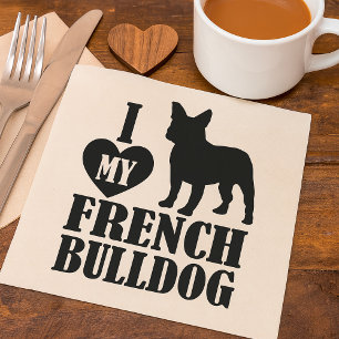 Ich liebe meine Französische Bulldogge Servietten