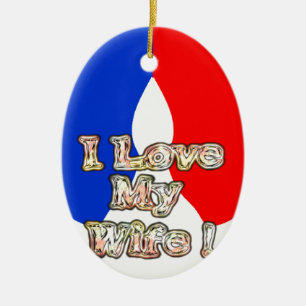 "Ich liebe meine Frau" Kunstprint Keramik Ornament