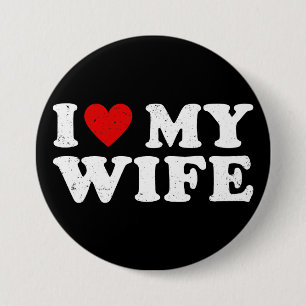 Ich liebe meine Frau Lustiges Retro-Distressed-Ges Button