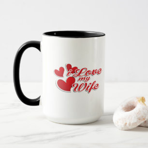 "Ich liebe meine Frau"-Tasse, Herz-Design Tasse
