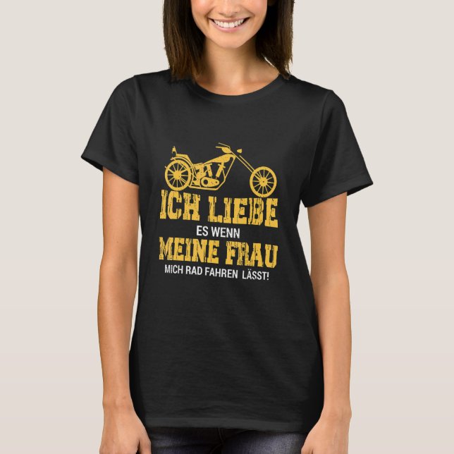 Ich Liebe Meine Frau Wheelie Evolution Biker Styl T-Shirt (Vorderseite)