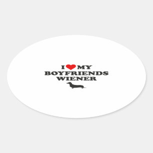 Ich Liebe meine Freunde Dackel Ovaler Aufkleber