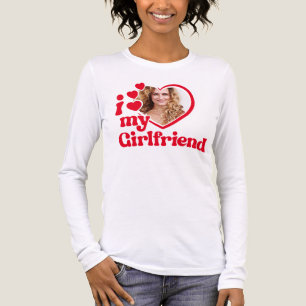 Ich liebe meine Freundin Benutzerdefiniert Weiß Tri-Blend Shirt