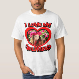 Ich Liebe meine Freundin Bubble Red Heart Foto T-Shirt