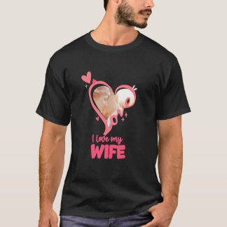 Ich Liebe meine Freundin Cool Heart Foto. T-Shirt