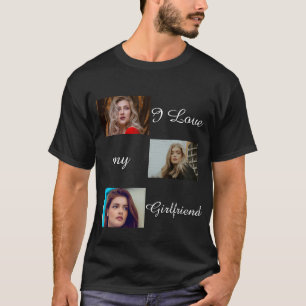 Ich Liebe meine Freundin Custom 3 FotoCollage  T-Shirt