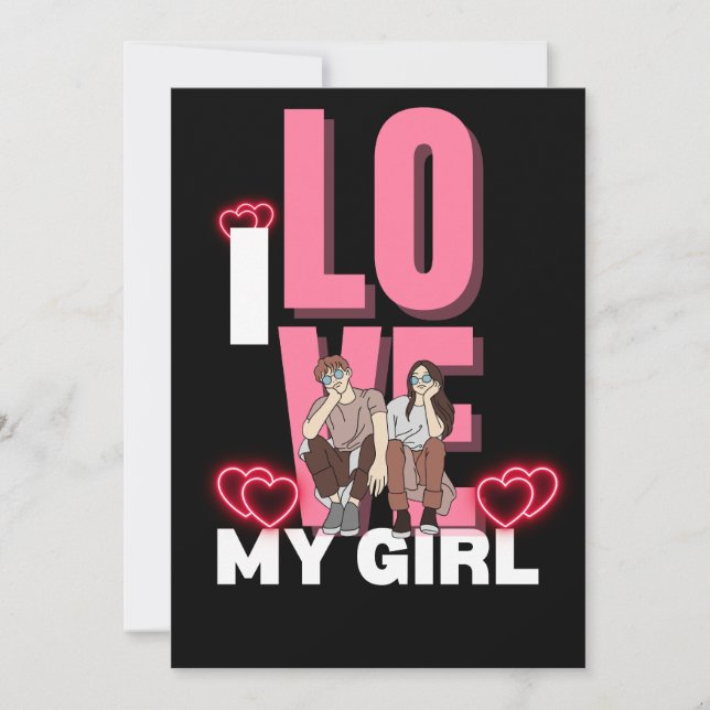 Ich Liebe meine Freundin Custom Einladung (Vorderseite)