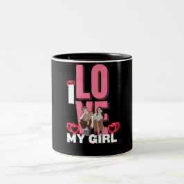 Ich Liebe meine Freundin Custom Zweifarbige Tasse