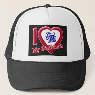 Ich Liebe meine Freundin Foto Red Heart Black Truckerkappe