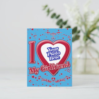 Ich Liebe Meine Freundin Foto Red Hearts Aquamarin Feiertagskarte