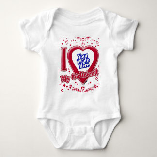 Ich Liebe meine Freundin Foto Red Hearts Baby Strampler