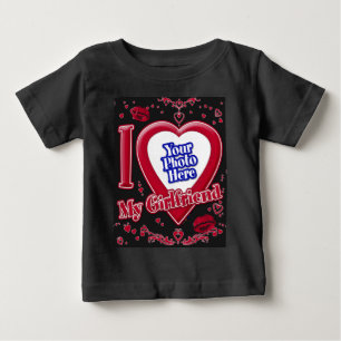 Ich Liebe meine Freundin Foto Red Hearts Black Baby T-shirt