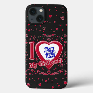 Ich Liebe meine Freundin Foto Red Hearts Black Case-Mate iPhone Hülle