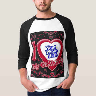 Ich Liebe meine Freundin Foto Red Hearts Black T-Shirt