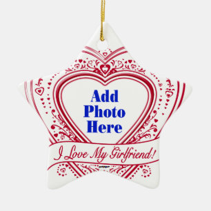 Ich Liebe meine Freundin! Foto Red Hearts Keramikornament