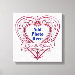 Ich Liebe meine Freundin! Foto Red Hearts Leinwanddruck