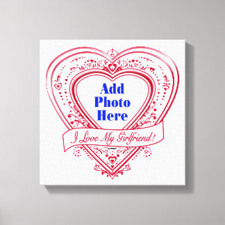 Ich Liebe meine Freundin! Foto Red Hearts Leinwanddruck