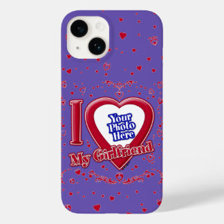 Ich Liebe Meine Freundin Foto Red Hearts Lila Case-Mate iPhone 14 Hülle