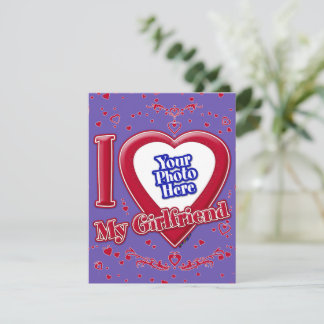Ich Liebe Meine Freundin Foto Red Hearts Lila Feiertagskarte