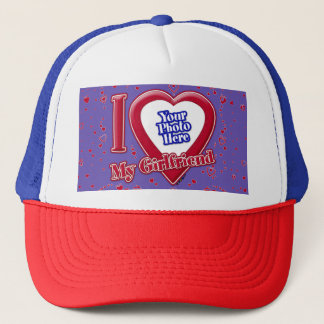 Ich Liebe Meine Freundin Foto Red Hearts Lila Truckerkappe