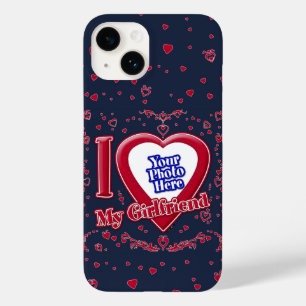 Ich Liebe meine Freundin Foto Red Hearts Navy Case-Mate iPhone 14 Hülle