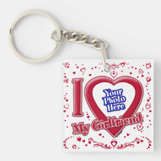 Ich Liebe meine Freundin Foto Red Hearts Schlüsselanhänger