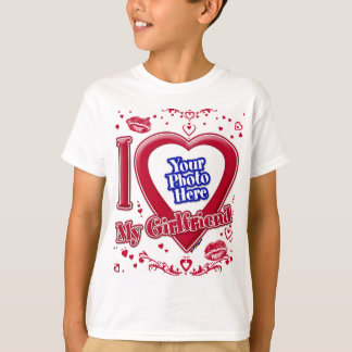 Ich Liebe meine Freundin Foto Red Hearts T-Shirt