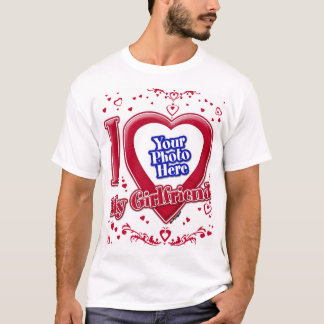 Ich Liebe meine Freundin Foto Red Hearts T-Shirt