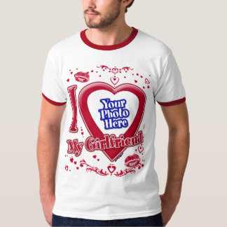 Ich Liebe meine Freundin Foto Red Hearts T-Shirt