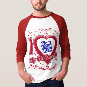Ich Liebe meine Freundin Foto Red Hearts T-Shirt