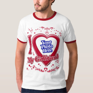 Ich Liebe meine Freundin Foto Red Hearts T-Shirt