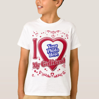 Ich Liebe meine Freundin Foto Red Hearts T-Shirt