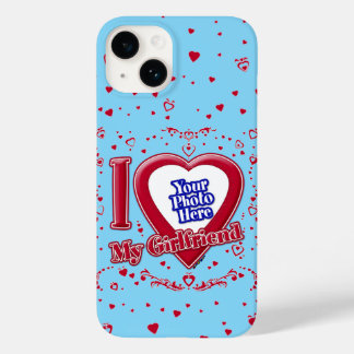 Ich Liebe meine Freundin Foto Red Hearts Türkis Case-Mate iPhone 14 Hülle