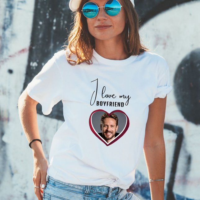 Ich Liebe meine Freundin Herz Foto Frauen T-Shirt (Von Creator hochgeladen)