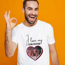 Ich Liebe meine Freundin Herz Foto Männer T-Shirt