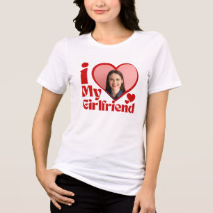 Ich liebe meine Freundin individuell Tri-Blend Shirt