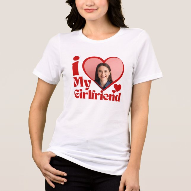 Ich liebe meine Freundin individuell  Tri-Blend Shirt (Vorderseite)